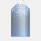 Winter Wonderland Icy Blue Silver Funkellichter Geschenkanhänger (Rückseite)