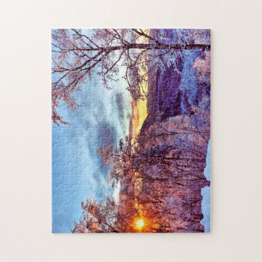 Winter Wonderland Icy Forest Vermont Puzzle (Vertikal)