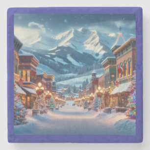 Winter Wonderland in Crested Butte, Colorado Steinuntersetzer