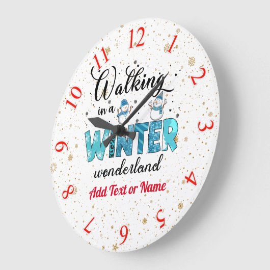 Winter Wonderland individuell gestalten Große Wanduhr (Winkel)