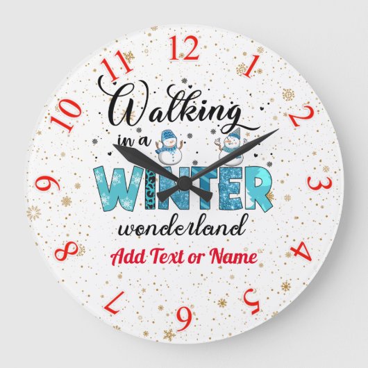 Winter Wonderland individuell gestalten Große Wanduhr (Vorderseite)