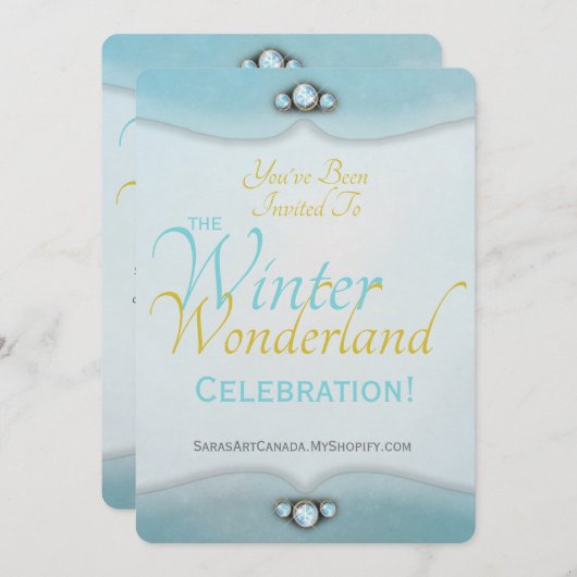 Winter Wonderland Invitation Einladung (Vorne/Hinten)