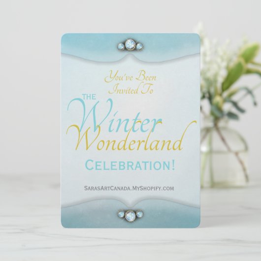 Winter Wonderland Invitation Einladung (Stehend Vorderseite)