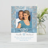 Winter Wonderland Joined Hearts FOTO Einladung (Stehend Vorderseite)