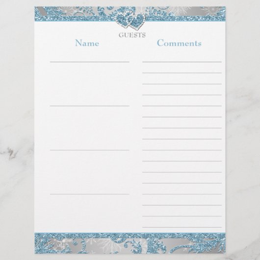 Winter Wonderland, Joined Hearts Guest Book (Vorderseite)