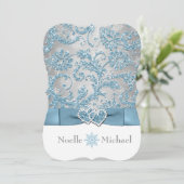 Winter Wonderland Joined Hearts Wedding Einladung (Stehend Vorderseite)