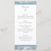 Winter Wonderland, Joined Hearts Wedding Menu Card Menükarte (Rückseite)