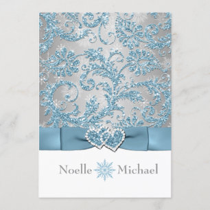 Winter Wonderland Joined Hearts Wedite Einladung