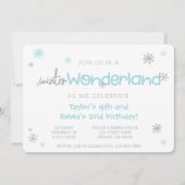 Winter Wonderland Joint Birthday Party, jedes Alte Einladung (Vorderseite)