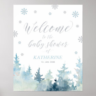 Winter Wonderland Jungen Baby Shower Willkommenssc Poster