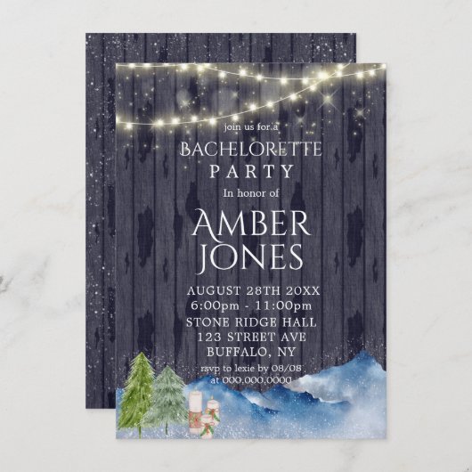 Winter Wonderland | Junggeselinnen-Abschied Wasser Einladung (Vorne/Hinten)