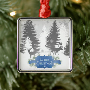 Winter Wonderland Keramik Ornament - Blau Aus Metall