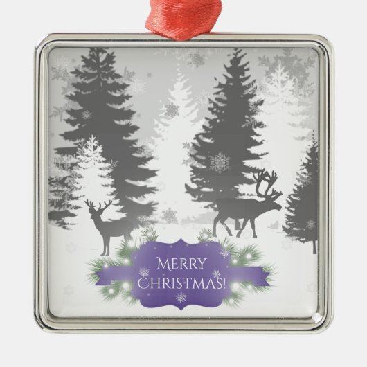 Winter Wonderland Keramik Ornament - Lila (Vorne)