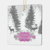 Winter Wonderland Keramik Ornament - Magenta (Links)