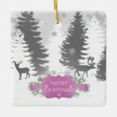 Winter Wonderland Keramik Ornament - Magenta (Vorderseite)