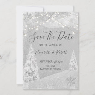 Winter Wonderland, Kiefernbaum Grau Save The Date