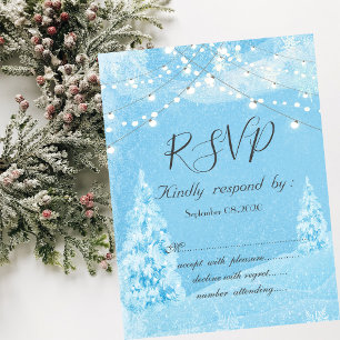 Winter Wonderland, Kiefernbaum RSVP Einladung