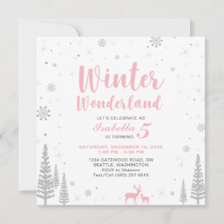 Winter Wonderland Kindergeburtstag Einladung - Mäd