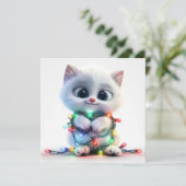 Winter Wonderland Kitten Feiertagskarte (Stehend Vorderseite)