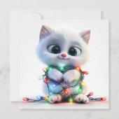 Winter Wonderland Kitten Feiertagskarte (Vorderseite)