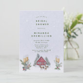 Winter Wonderland Landschaft Brautparty Einladung (Stehend Vorderseite)