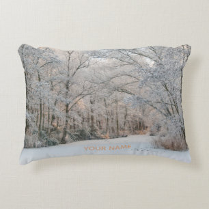 Winter Wonderland Landschaft Foto Dekokissen