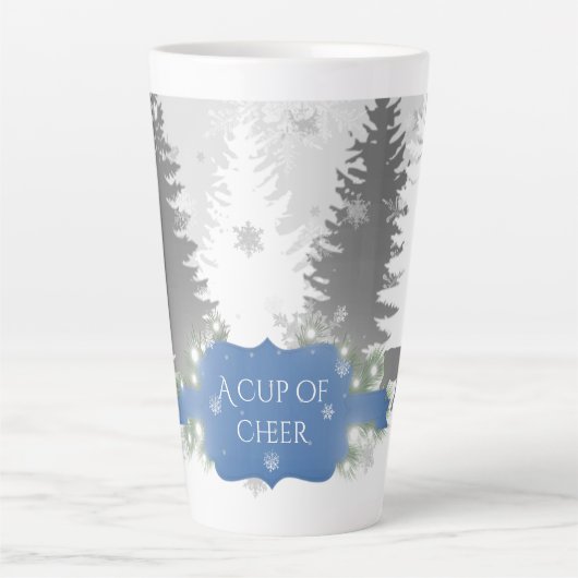 Winter Wonderland Latte Tasse - Blau (Vorderseite)