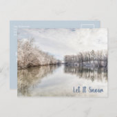 Winter Wonderland|Let It Snow|Blue White Holiday Postkarte (Vorne/Hinten)