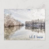 Winter Wonderland|Let It Snow|Blue White Holiday Postkarte (Vorderseite)