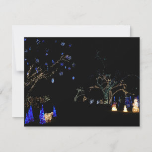 Winter Wonderland Lichter Blau und Weiß Urlaub Karte