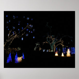 Winter Wonderland Lichter Blau und Weiß Urlaub Poster