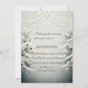 Winter Wonderland, Lichterkette Hochzeitsempfang Einladung