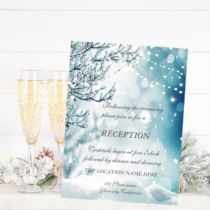 Winter Wonderland, Lichterketten Hochzeitsempfang Einladung
