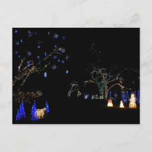 Winter Wonderland Lights Blau und Weiß Urlaub Feiertagspostkarte