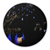 Winter Wonderland Lights Blau und Weiß Urlaub Keramikknauf (Vorderseite)