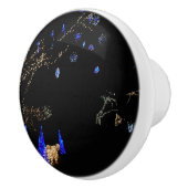 Winter Wonderland Lights Blau und Weiß Urlaub Keramikknauf (Rechts)