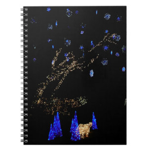 Winter Wonderland Lights Blau und Weiß Urlaub Notizblock
