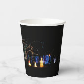 Winter Wonderland Lights Blau und Weiß Urlaub Pappbecher (Rückseite)