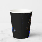 Winter Wonderland Lights Blau und Weiß Urlaub Pappbecher (Rechts)