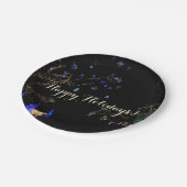 Winter Wonderland Lights Blau und Weiß Urlaub Pappteller (Schrägansicht)