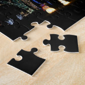 Winter Wonderland Lights Blau und Weiß Urlaub Puzzle (Seite)