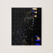 Winter Wonderland Lights Blau und Weiß Urlaub Puzzle (Vertikal)