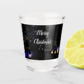 Winter Wonderland Lights Blau und Weiß Urlaub Schnapsglas (Vorderseite)