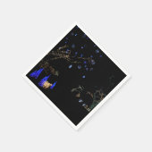 Winter Wonderland Lights Blau und Weiß Urlaub Serviette (Ecke)