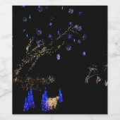 Winter Wonderland Lights Blau und Weiß Urlaub Weinetikett (Einzelnes Label)