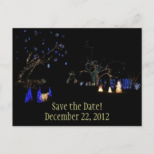 Winter Wonderland Lights Save the Date Postkarte (Vorderseite)
