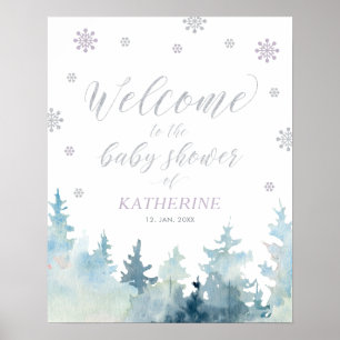 Winter Wonderland Mädchen Baby Shower Willkommenss Poster