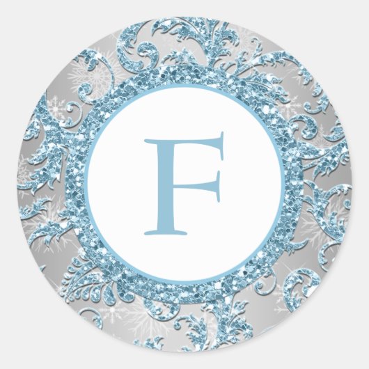 Winter Wonderland Mit Monogramm Wedding Sticker 2 (Vorderseite)