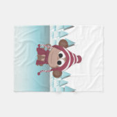 Winter Wonderland Monkey Fleecedecke (Vorderseite (Horizontal))