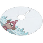 Winter Wonderland Monkey Polyester Weihnachtsbaumdecke (Schrägansicht)